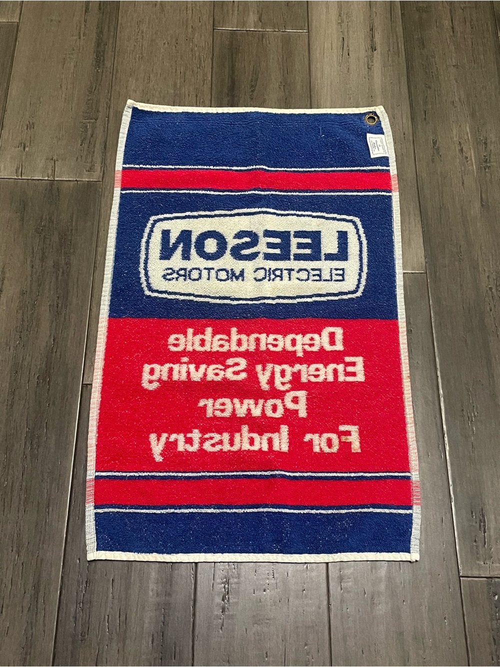 Vintage Leeson Electric Motors Golf Towel Sir Christopher Hatton Advertising